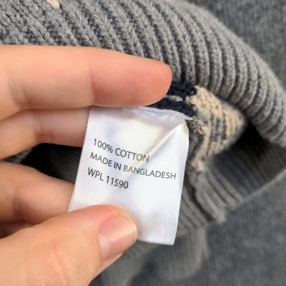 Weatherproof Vintage Men's Pullover Shawl Collar Sweater Gray Large Fair Isle - Picture 12 of 15